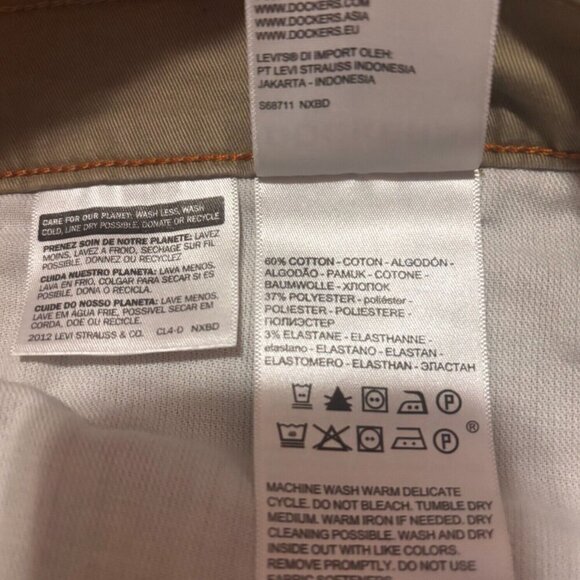 Dockers Trousers Pants Men's Straight Fit Casual Khaki Tan Beige Size W36/L30 - Picture 5 of 9